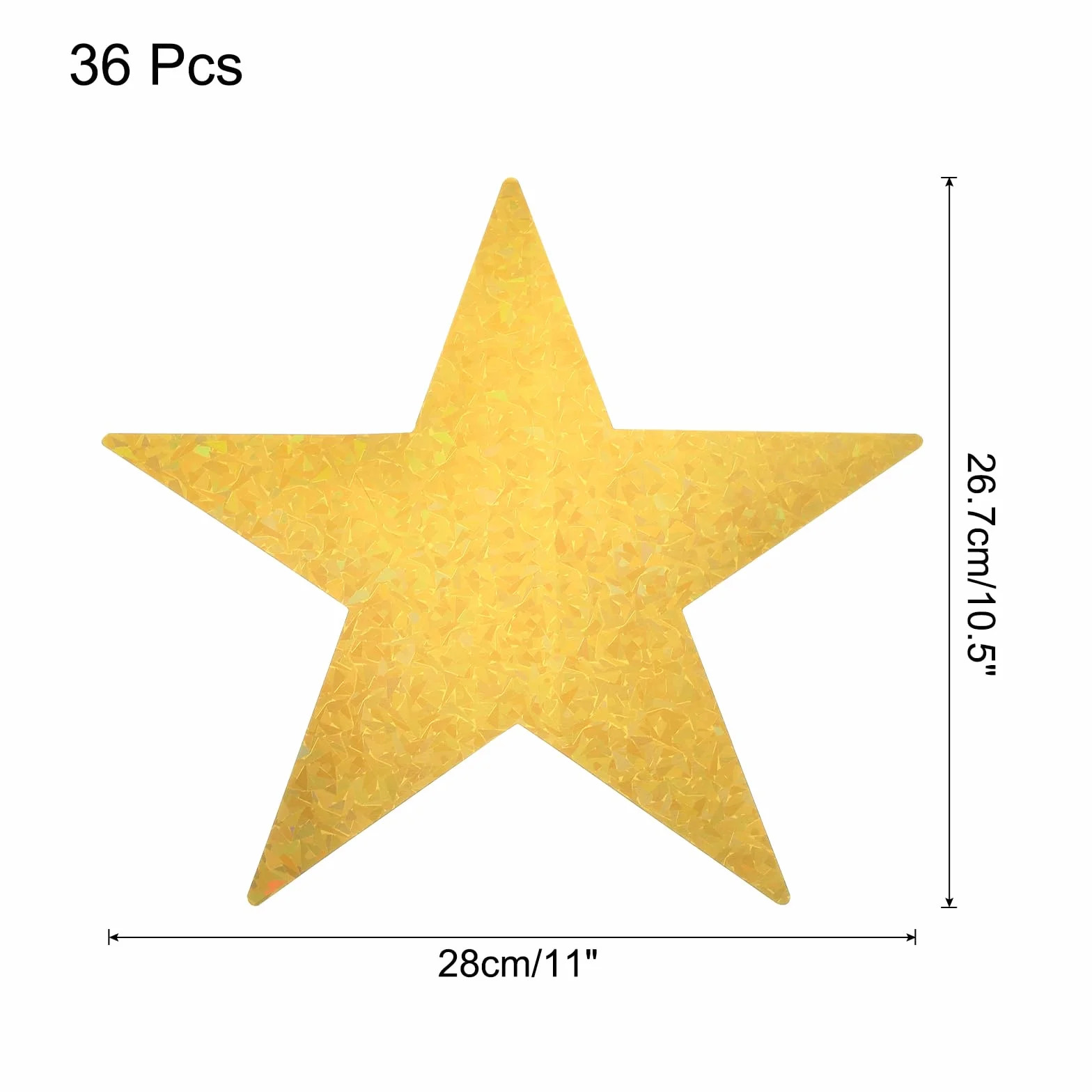 QUARKZMAN 36Pcs Doré Laser Étoiles Découpées en Papier Imprimé Double 11 Pouce Décoration Murale