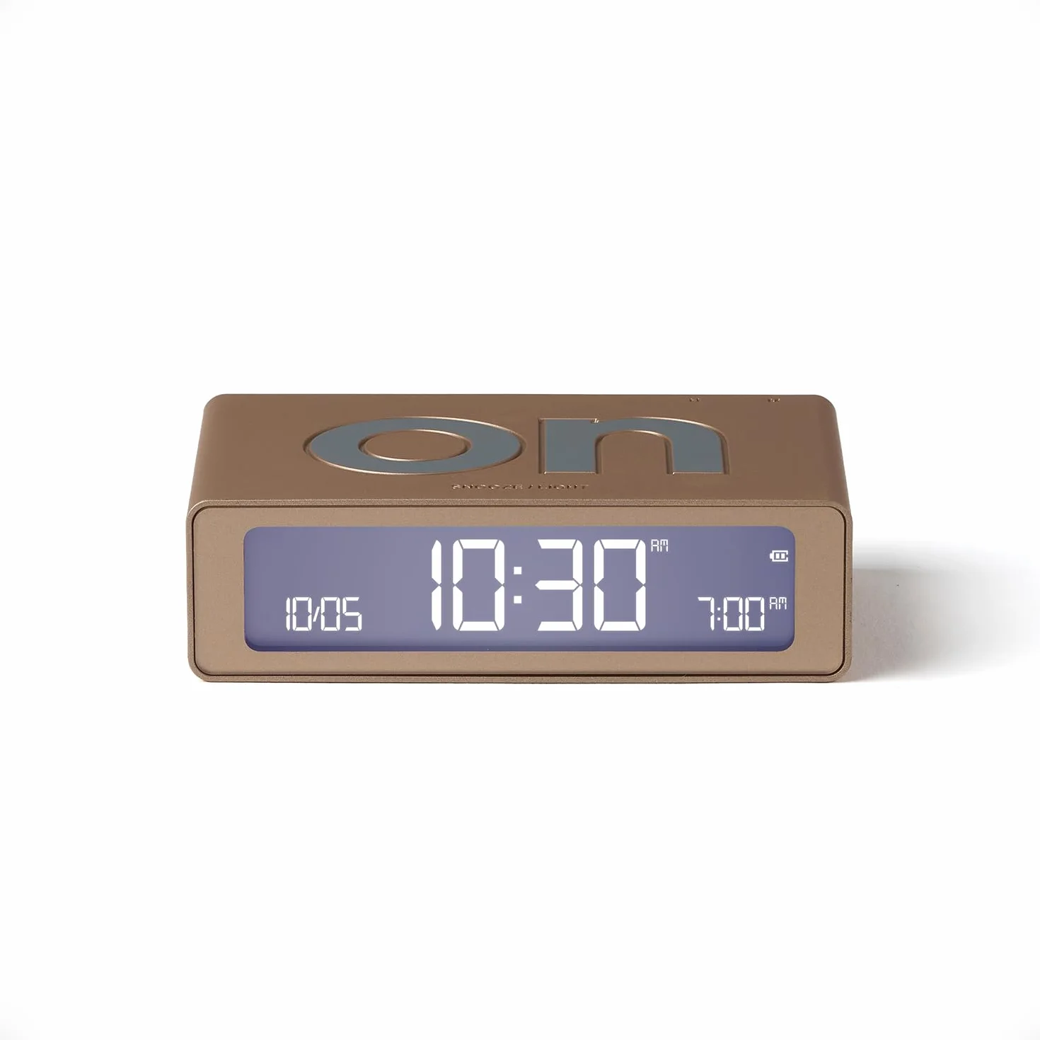 Lexon Flip Mini Réveil Matin Voyage, Horloge Numérique LED Réglable, Rechargeable Tactile - Or