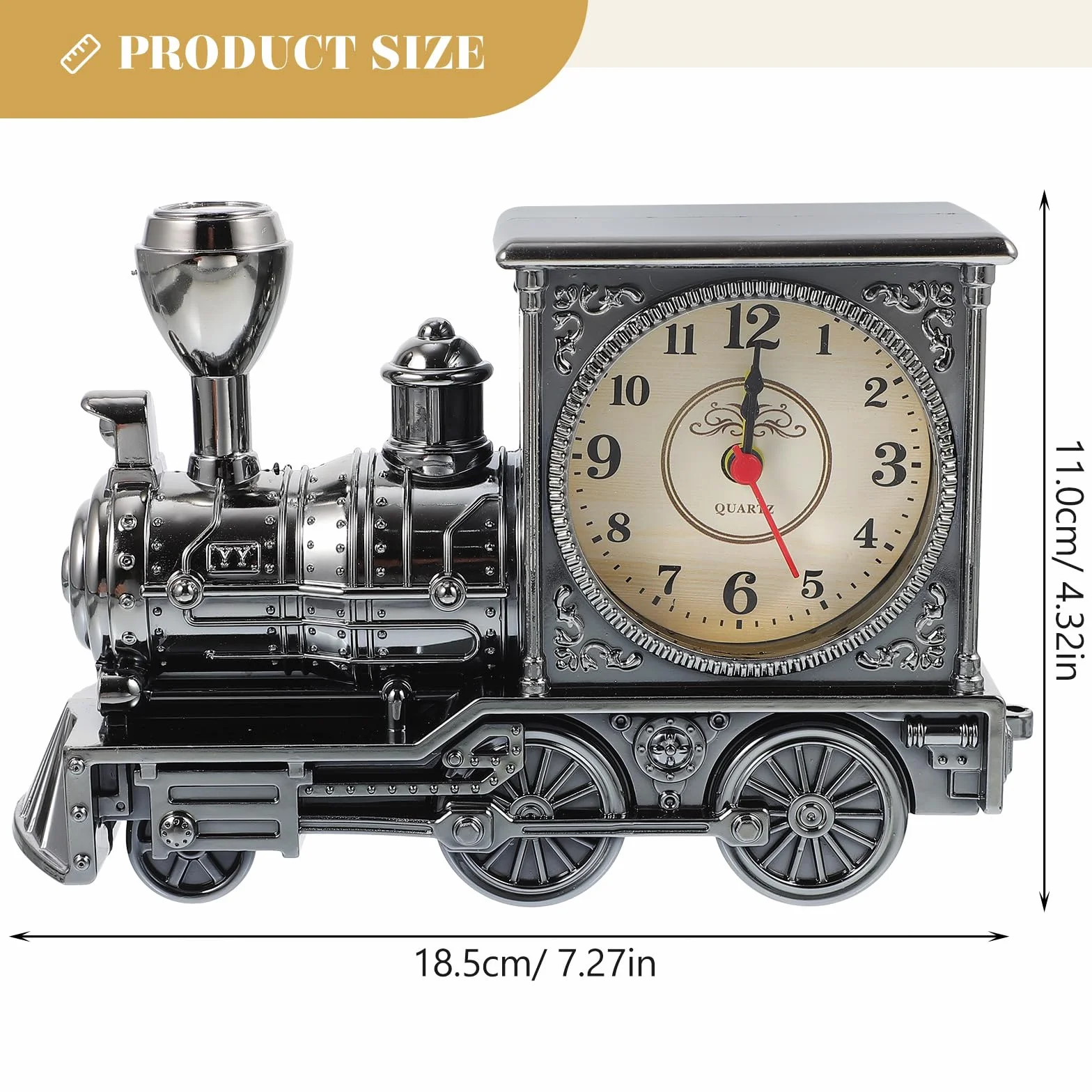 VOSAREA Décoration Table Figurine Train Réveil Horloge Digitale Modèle Train D'époque Steampunk Décor Rétro