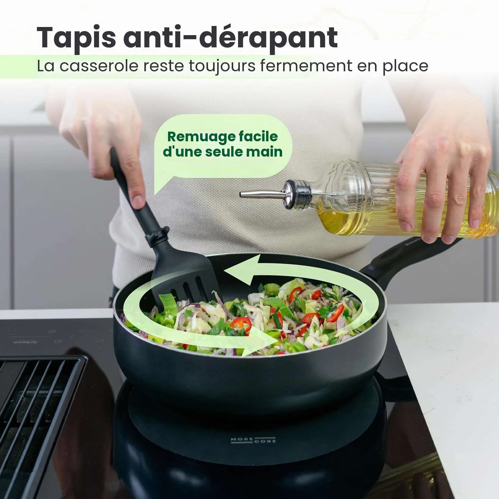 Protege Plaque Induction Cuisson Tapis Silicone 5 Pièces