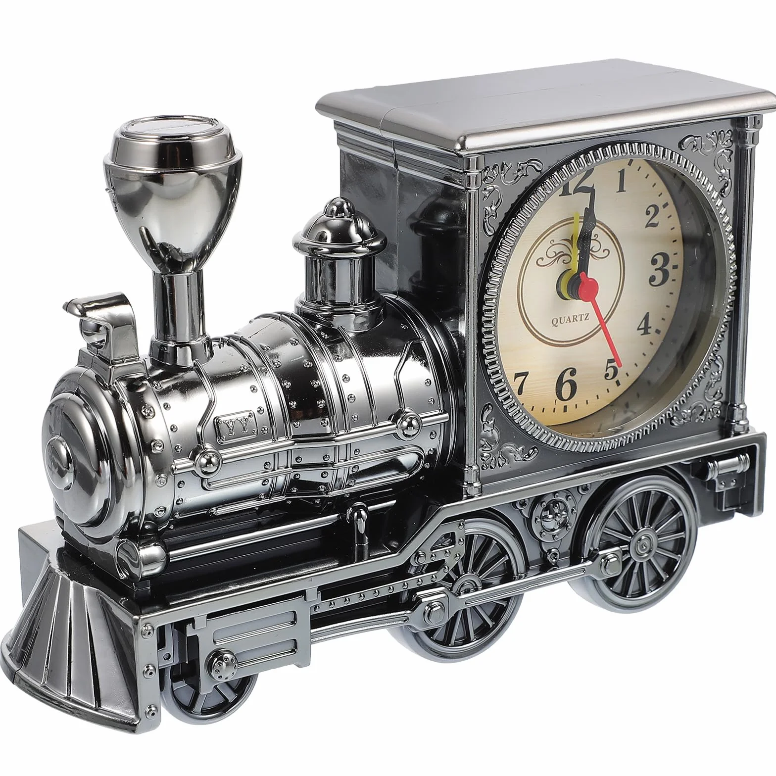VOSAREA Décoration Table Figurine Train Réveil Horloge Digitale Modèle Train D'époque Steampunk Décor Rétro