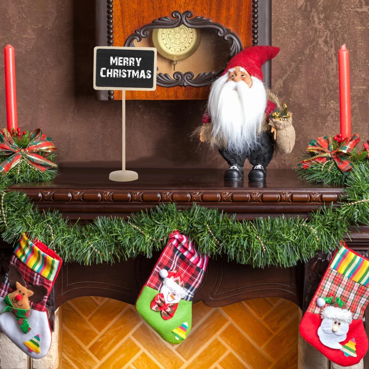 Ciieeo 20 Pièces Petit Tableau Noir avec Chevalets Mini Ardoise Effaçable Décorations Noel Bois