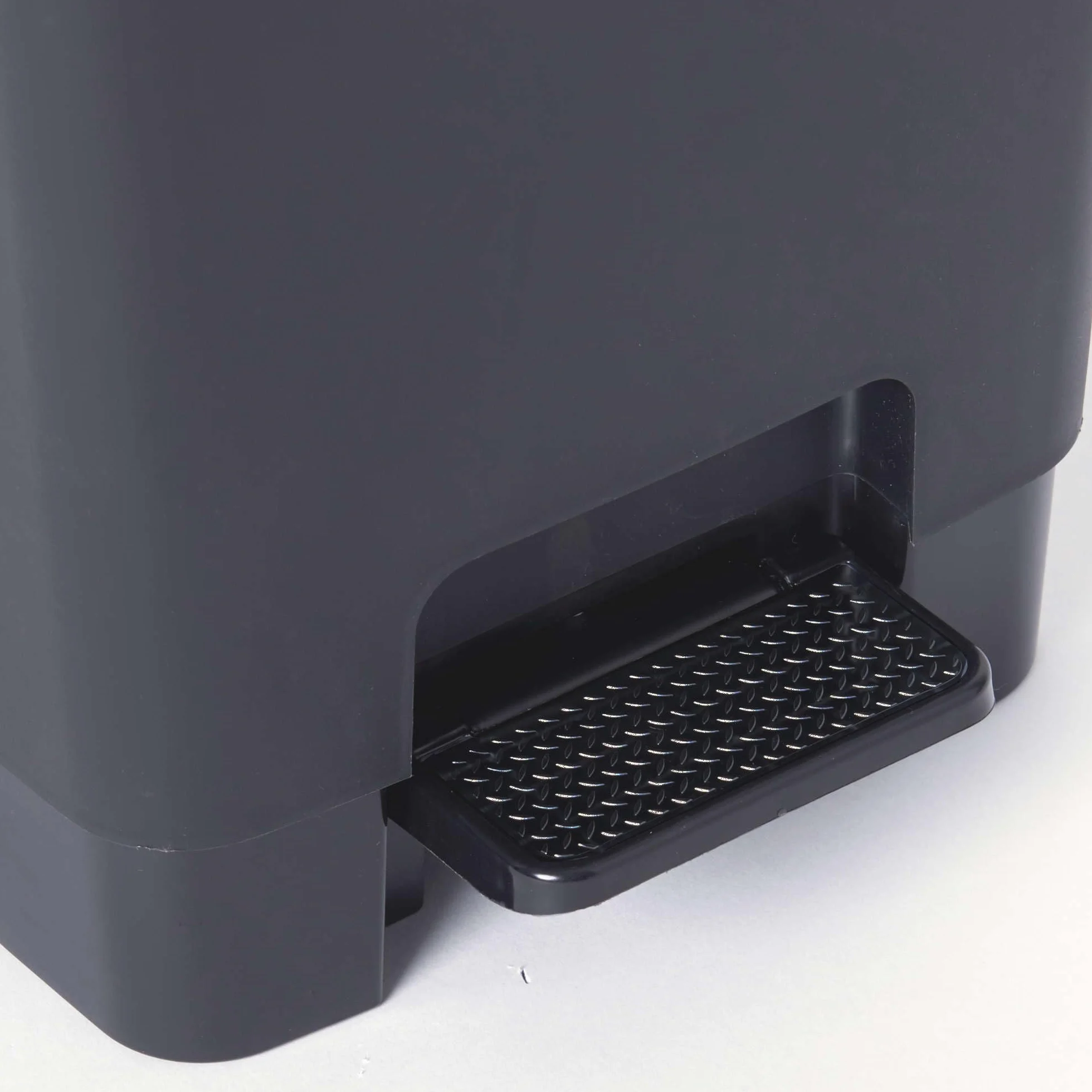 SUNDIS Poubelle à pédale 40 L rectangulaire plastique recyclé noir anthracite