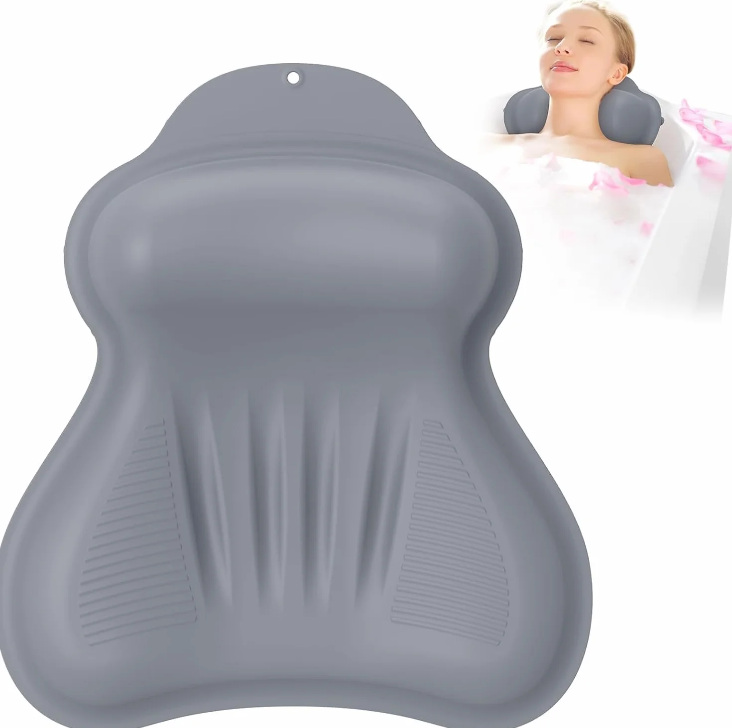 Coussin de Bain en Silicone Kixcvdm avec Ventouse Antidérapante, Séchage Rapide, Grande Taille
