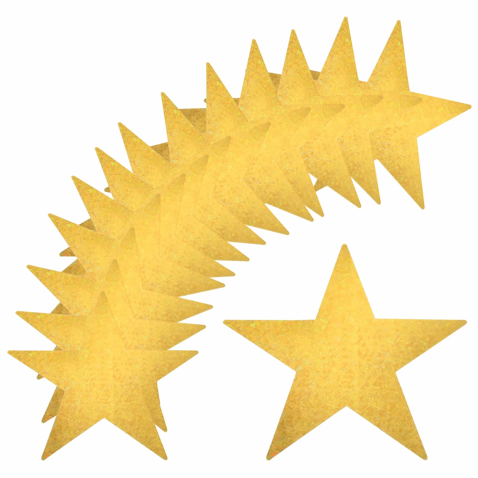 QUARKZMAN 36Pcs Doré Laser Étoiles Découpées en Papier Imprimé Double 11 Pouce Décoration Murale