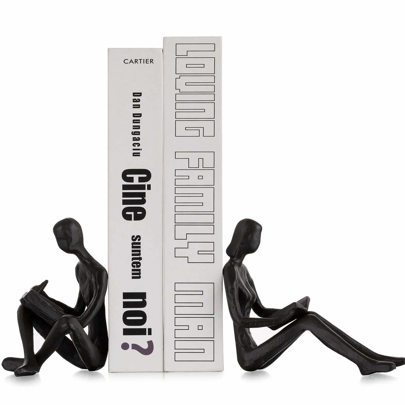 Sziqiqi Serre-Livres en Fonte pour Étagères Statue Métal Cadeau pour Lecteurs