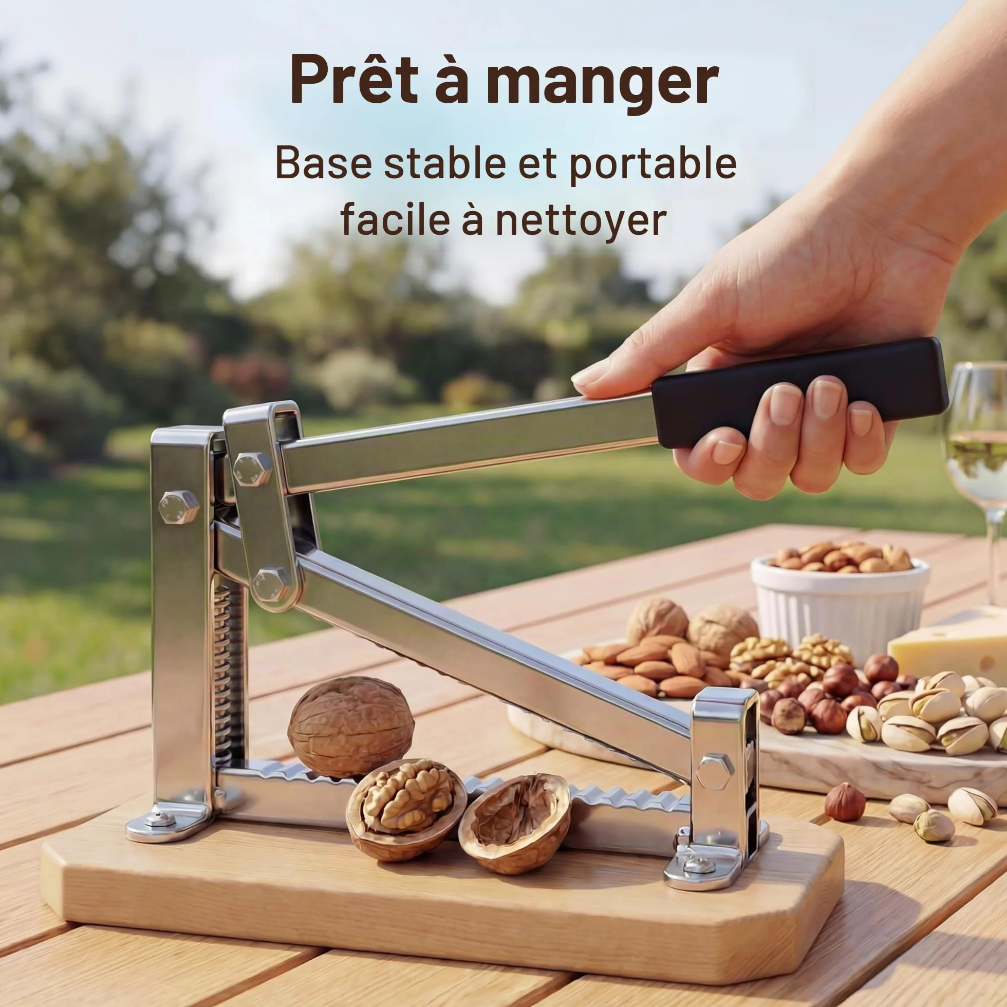 Pelamatic Casse-Noisette Manuel Fer Bois Ajustable Toutes Tailles Gris Marron
